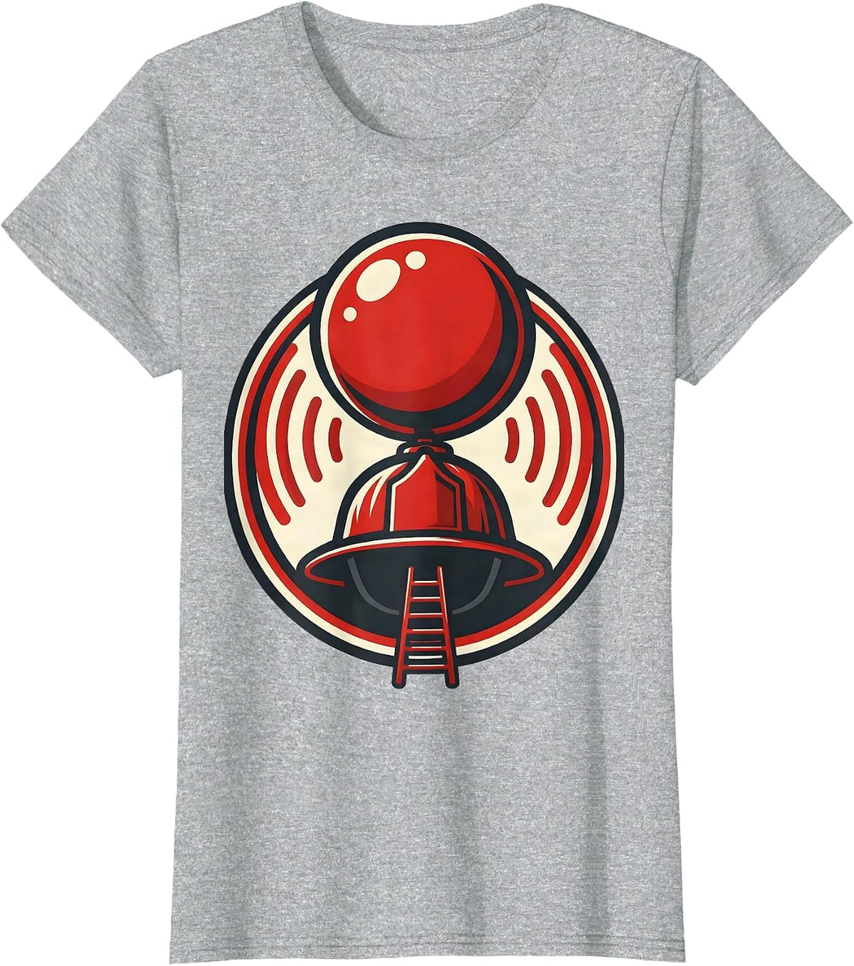 Women's Fire Helmet Badge Humor Firefighter Gift T-Shirt - Heather Grey