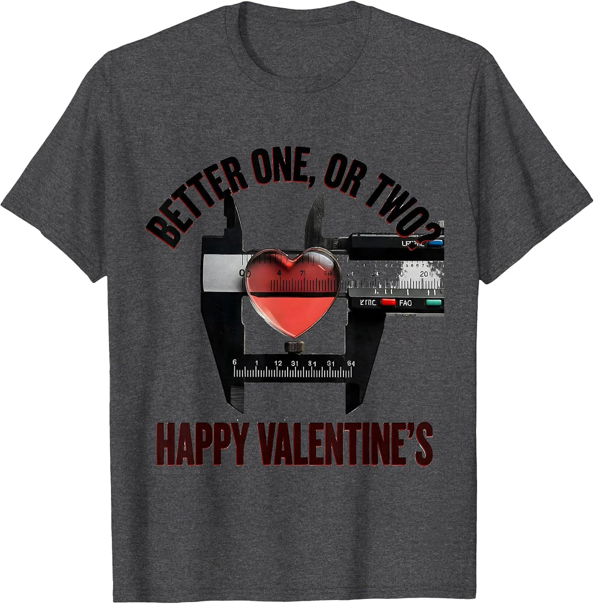 Better One, Or Two? Happy Valentine's Optometrist Eye-Care T-Shirt - Dark Heather Grey