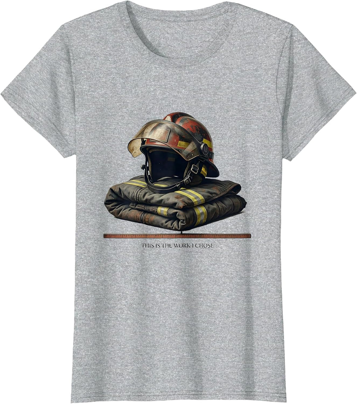 Women's This Is The Work I Chose Vintage Firefighter Humor Gift T-Shirt - Heather Grey