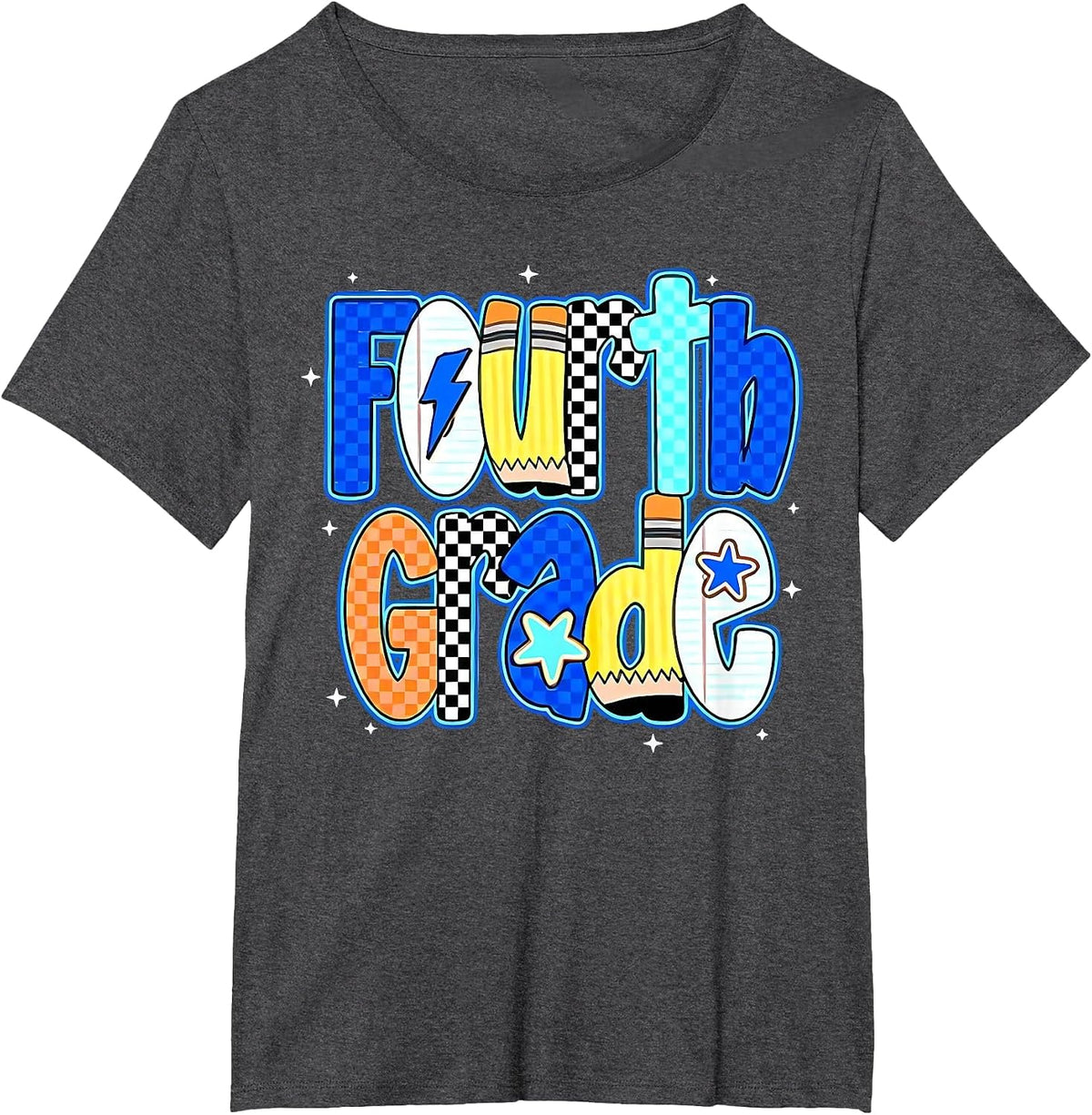 Back to School Hello Fourth Grade Team 4th Grade Boy Girl T-Shirt - Dark Heather Grey