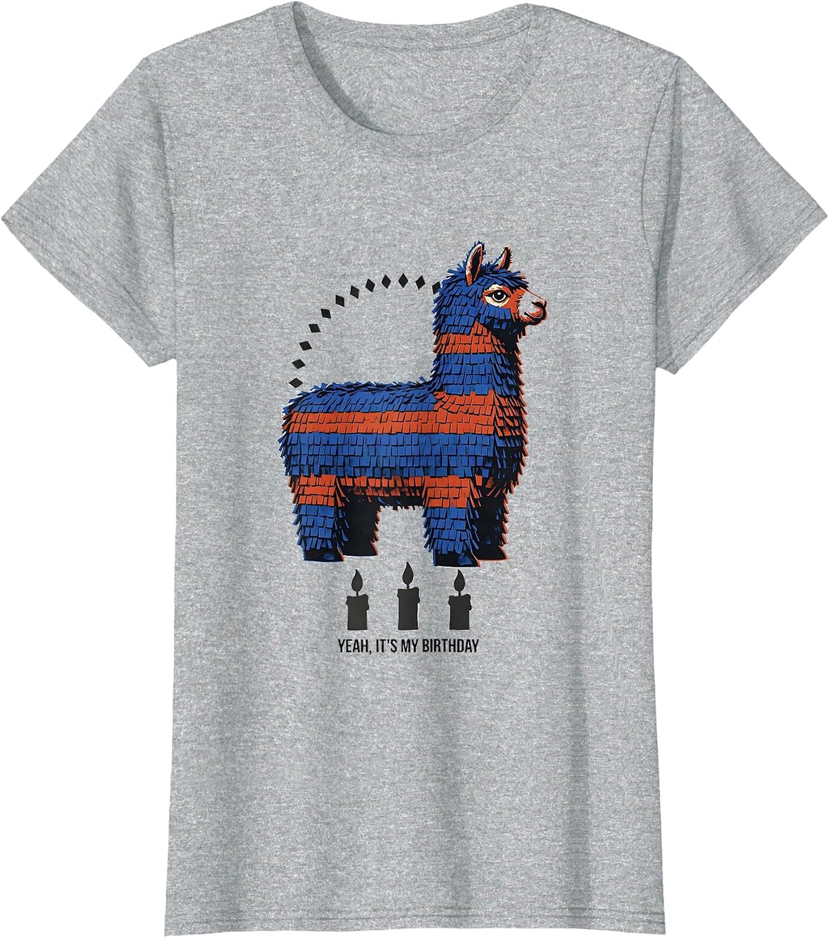 Yeah, It's My Birthday Funny Llama Pinata Gamer Bday Boy T-Shirt - Heather Grey
