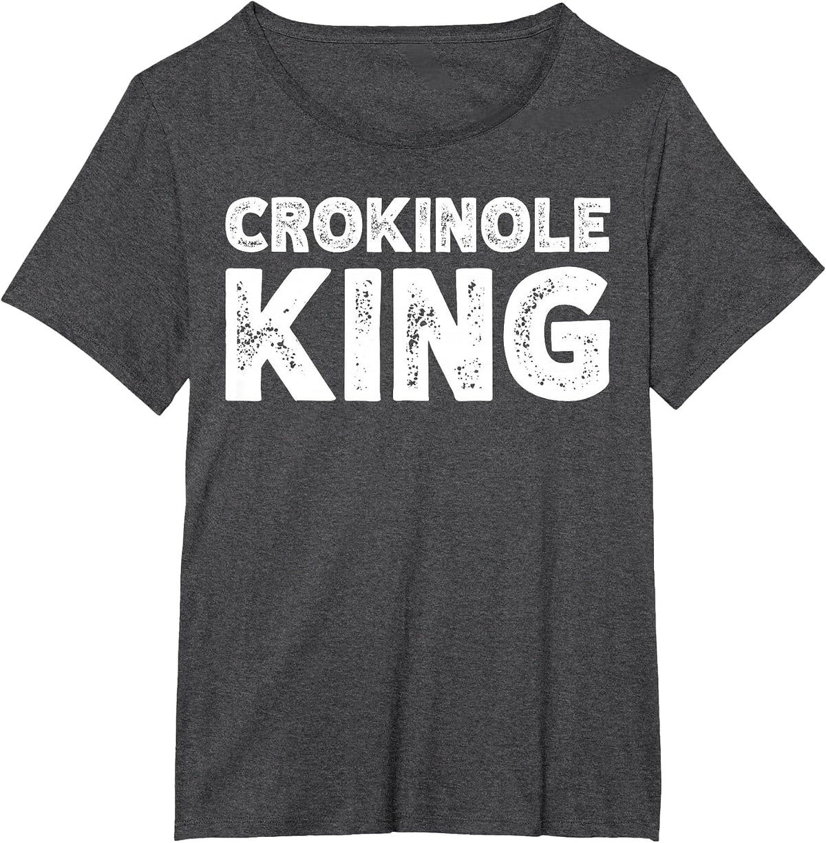 Crokinole Board Game T-Shirt - Dark Heather Grey