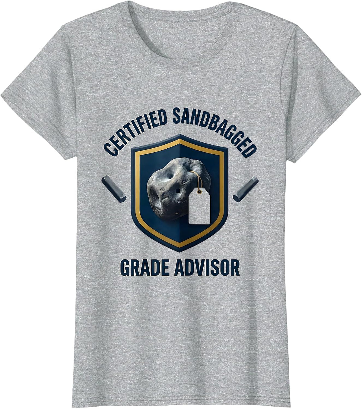 Certified Sandbagged Grade Advisor Funny Rock Climbing T-Shirt - Heather Grey