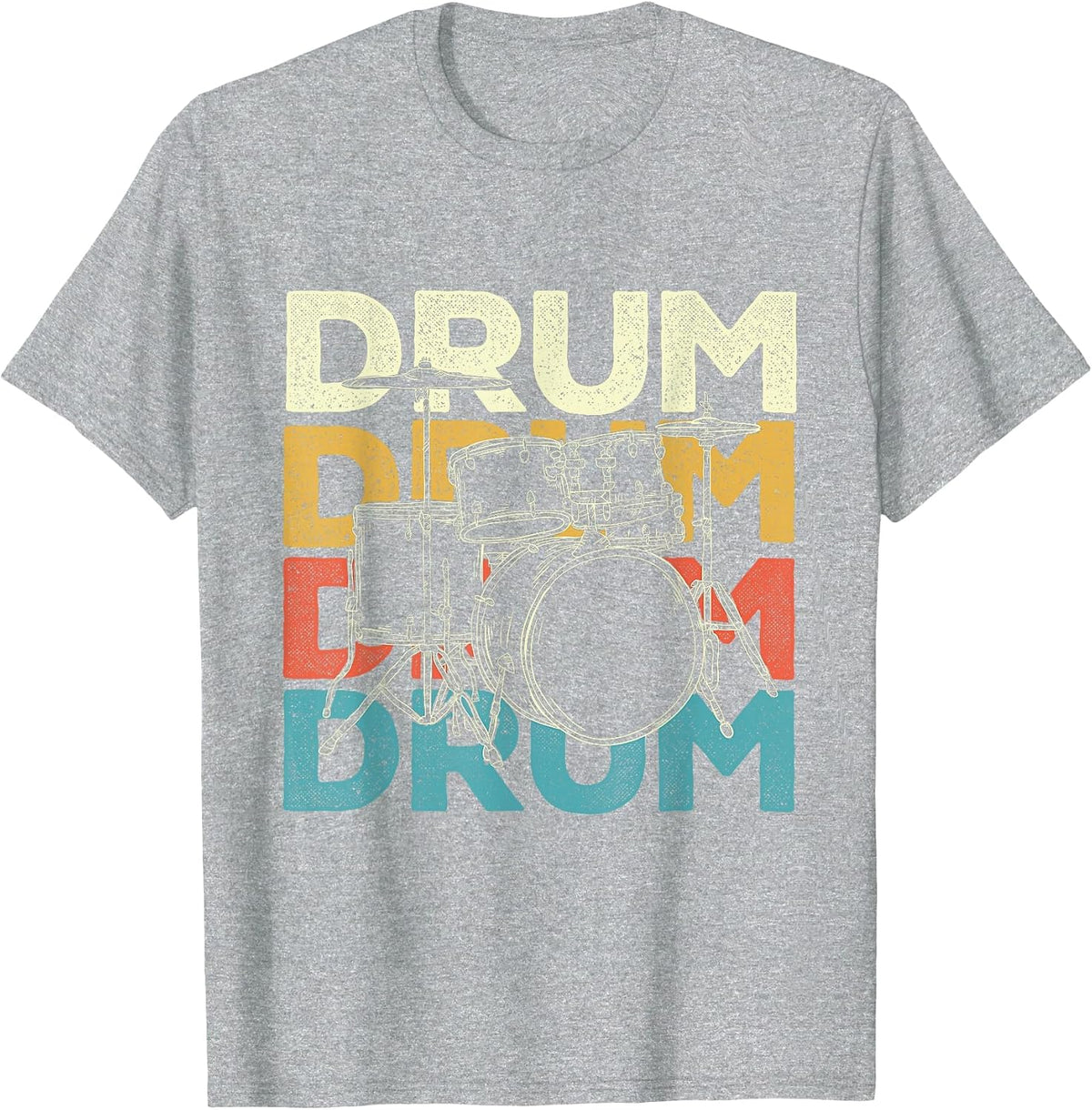 Drum - Drummer Band Lover Percussionist Drumming T-Shirt - Heather Grey