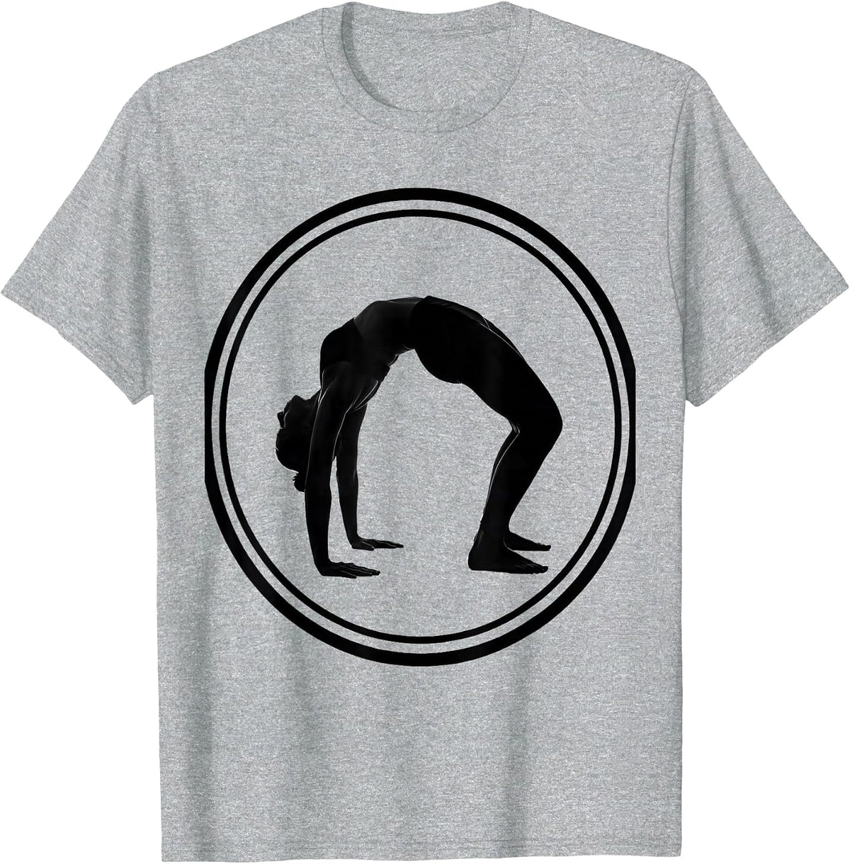 Men's Pilates Bridge Pose Graphic Design T-Shirt - Heather Grey