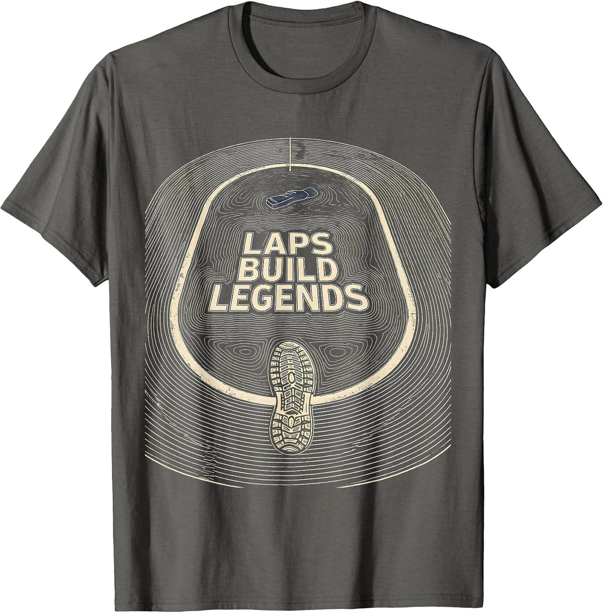 Laps Build Legends Funny PE Teacher Appreciation Gym Class T-Shirt - Asphalt Grey