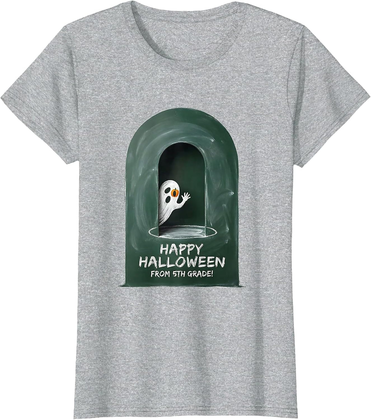 Happy Halloween From 5th Grade! Cute School Teacher T-Shirt - Heather Grey