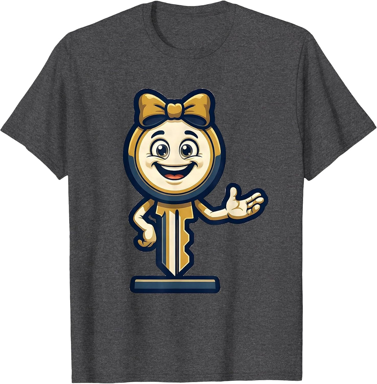 Key-Shaped Realtor Mascot Funny Real Estate Agent Gift T-Shirt - Dark Heather Grey