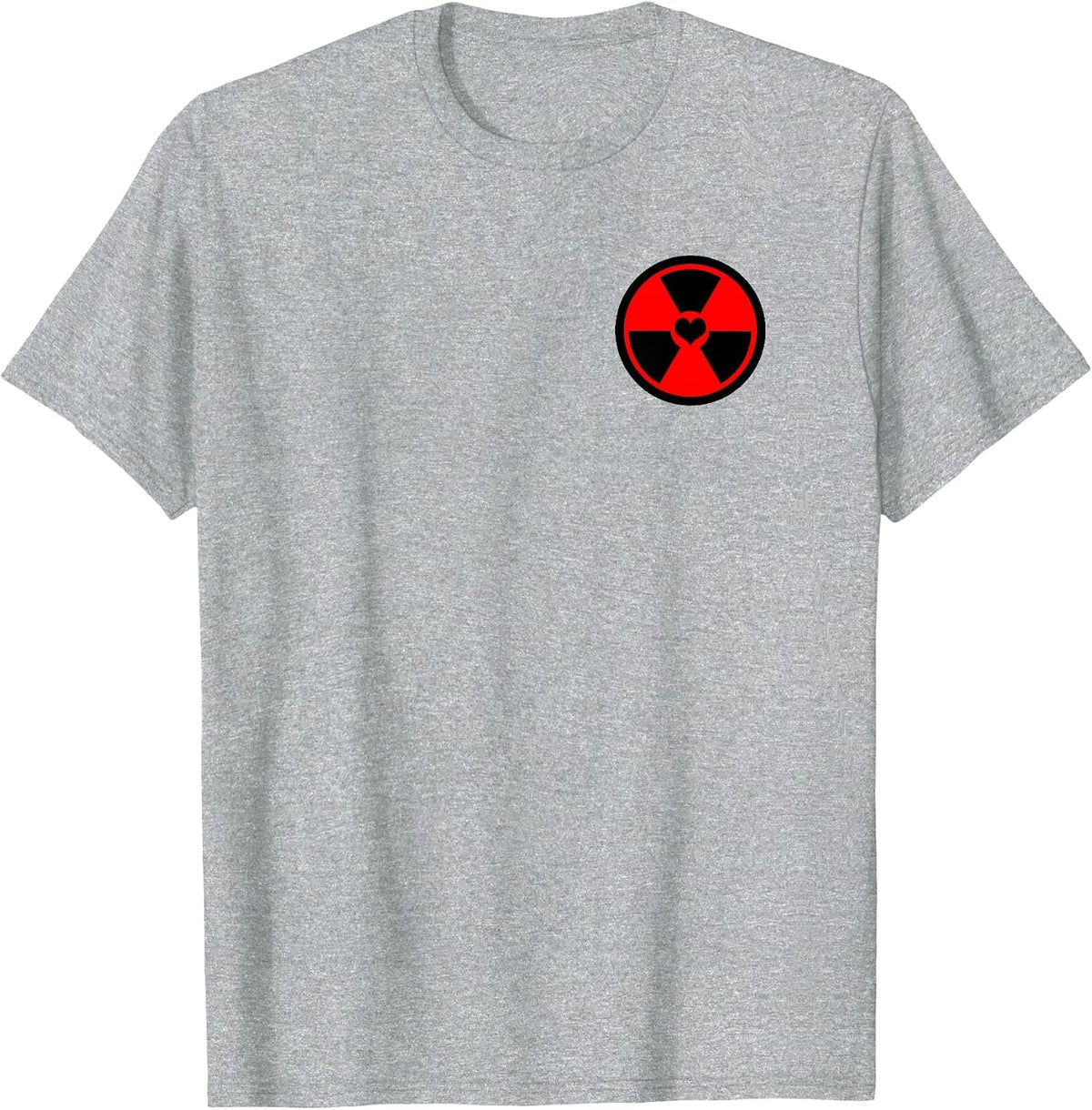 Love Radiation Radioactive Sign Symbol Nuclear Pocket T-Shirt - Heather Grey