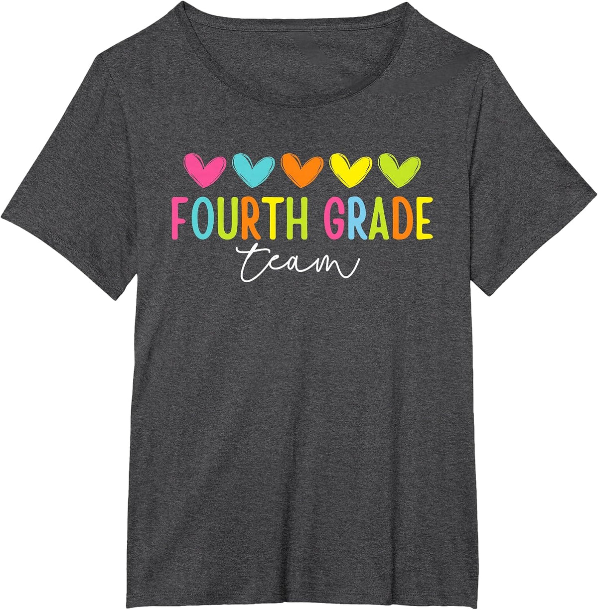 Fourth Grade Team T-Shirt 4th Grade Squad Back to School Teacher Tee - Dark Heather Grey