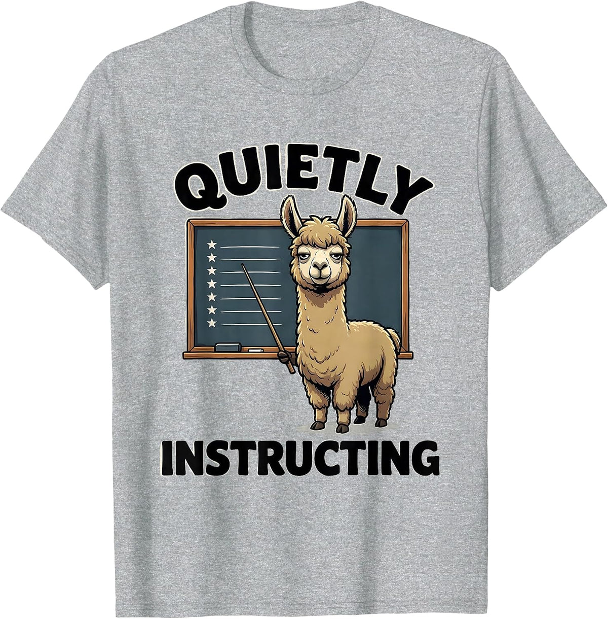 Men's Quietly Instructing Funny Llama Alpaca Pun Gift for Nana T-Shirt - Heather Grey