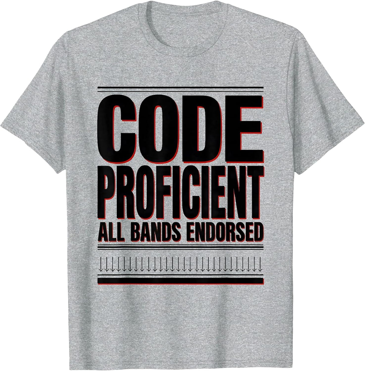 Men's Code Proficient All Bands Endorsed Funny Ham Radio Operator T-Shirt - Heather Grey