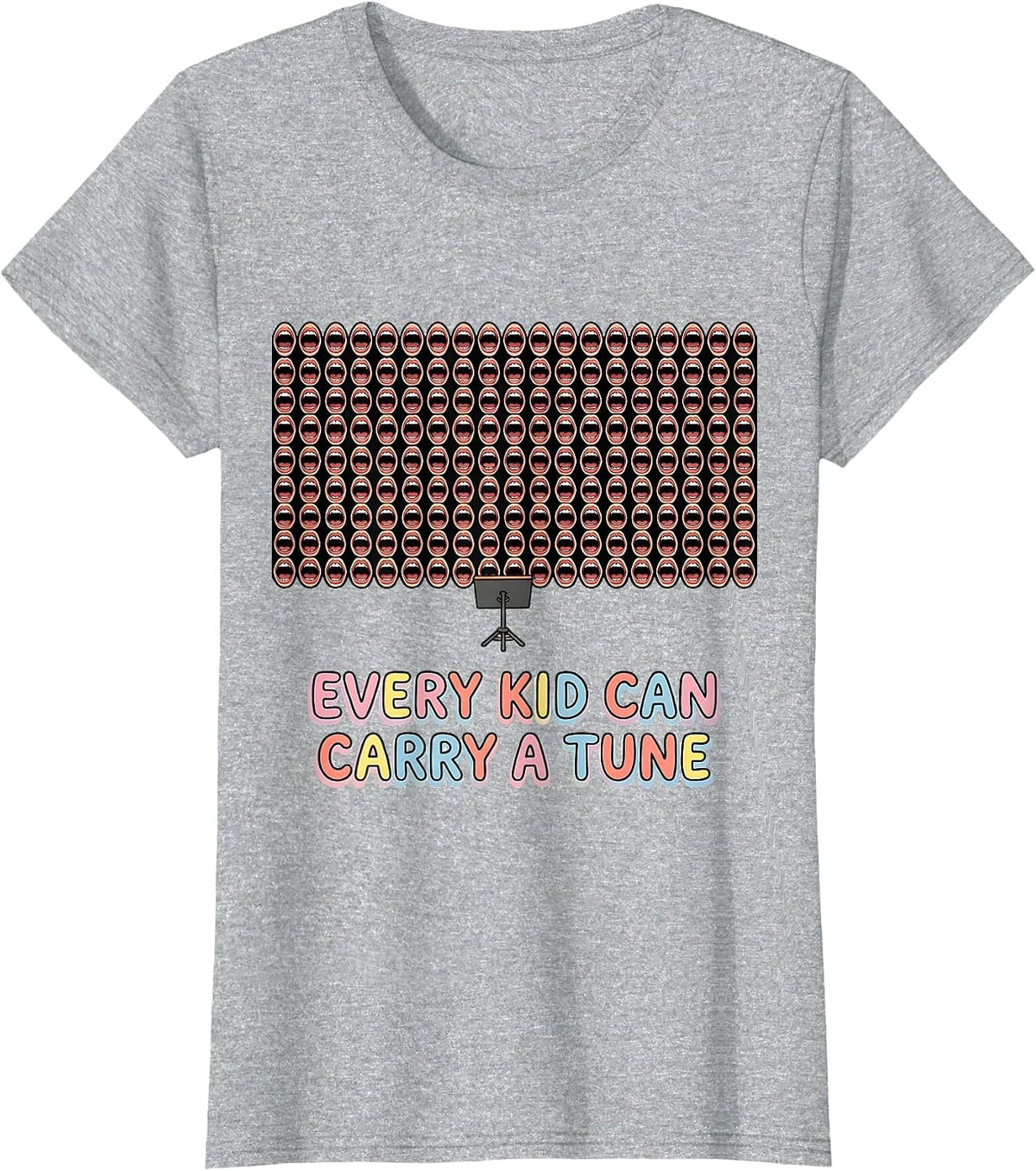 Women's Every Kid Can Carry A Tune Music Teacher Appreciation Gift T-Shirt - Heather Grey