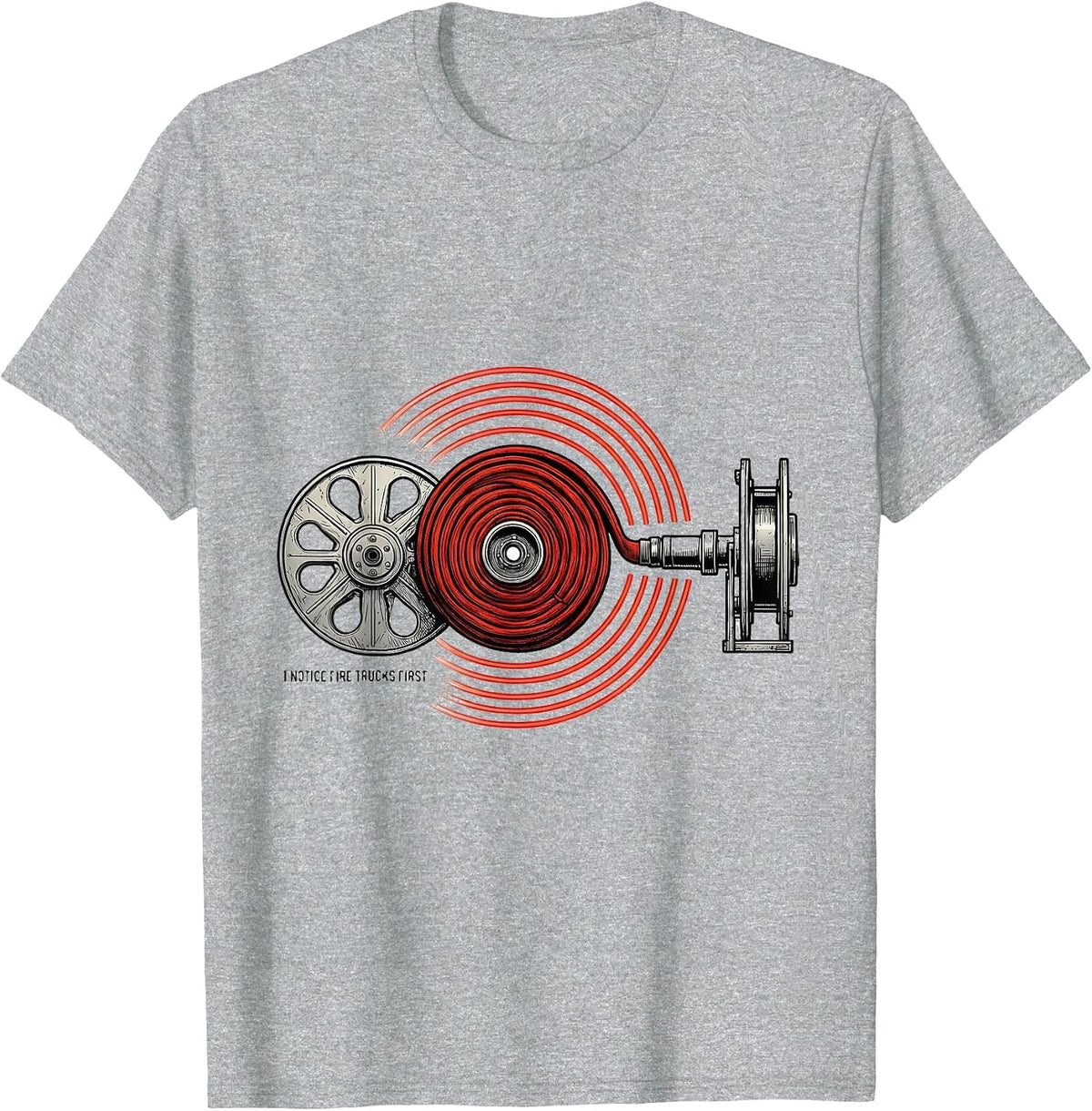 Men's I Notice Fire Trucks First Funny Firefighter Humor Gift T-Shirt - Heather Grey