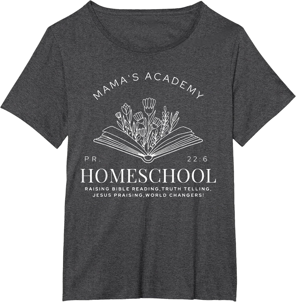 Mama's Academy Homeschool Vintage Homeschool Mama T-Shirt - Dark Heather Grey