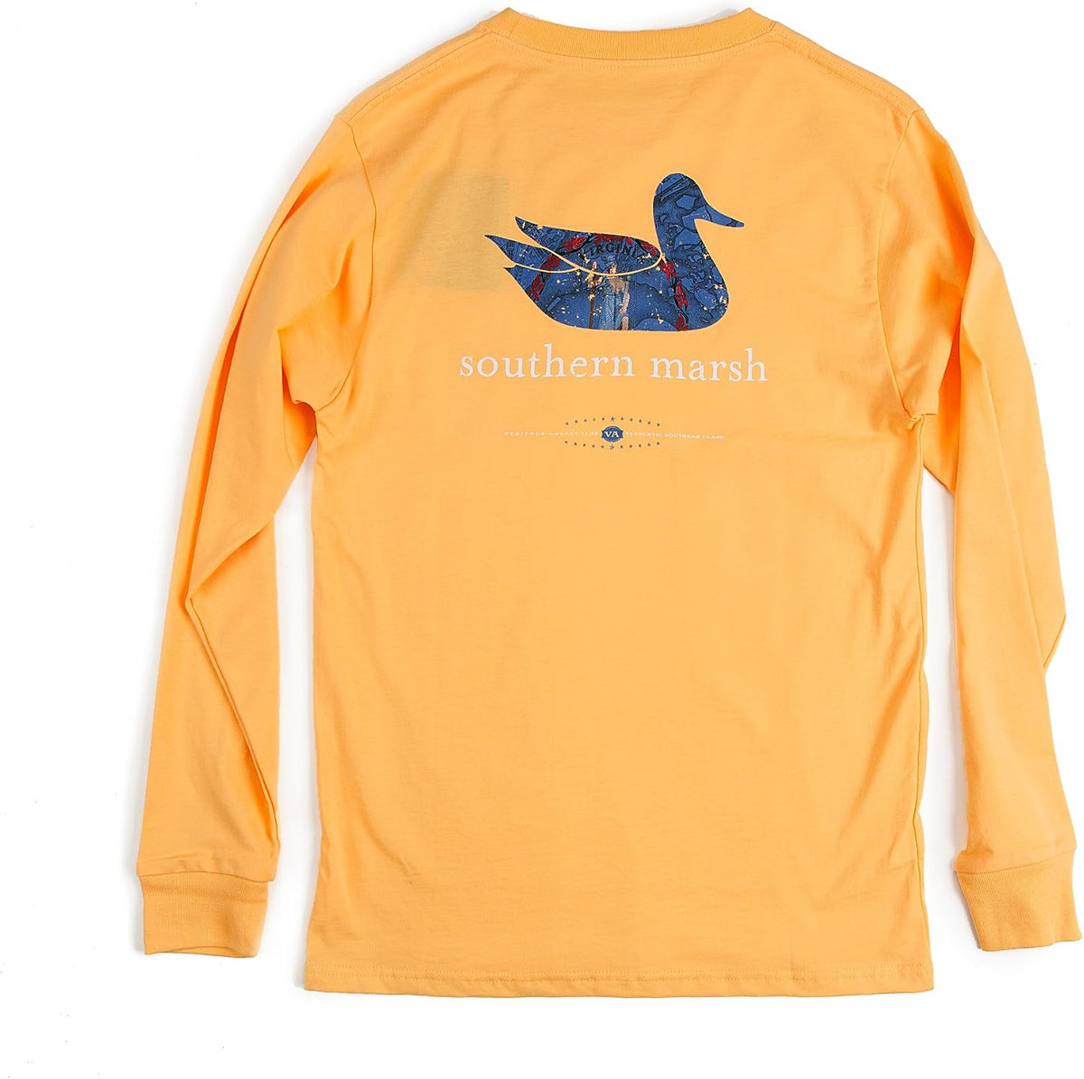 Southern Marsh Men’s Authentic Heritage Virginia T-Shirt, Long Sleeve Tee - Squash