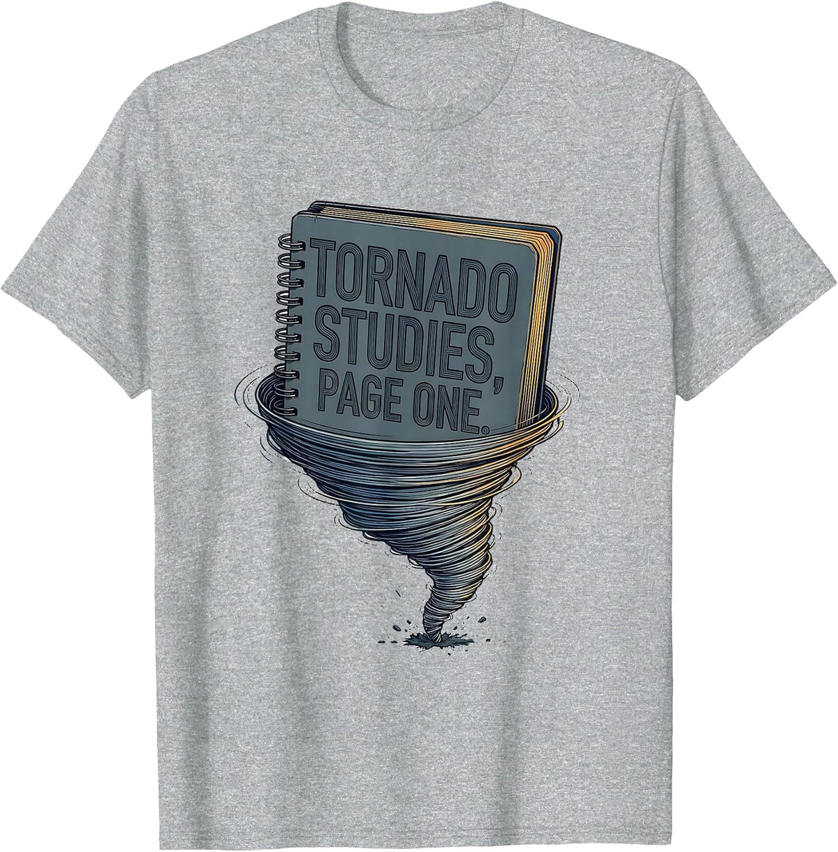Men's Tornado Studies Page One Funny Storm Chaser Meteorology T-Shirt - Heather Grey