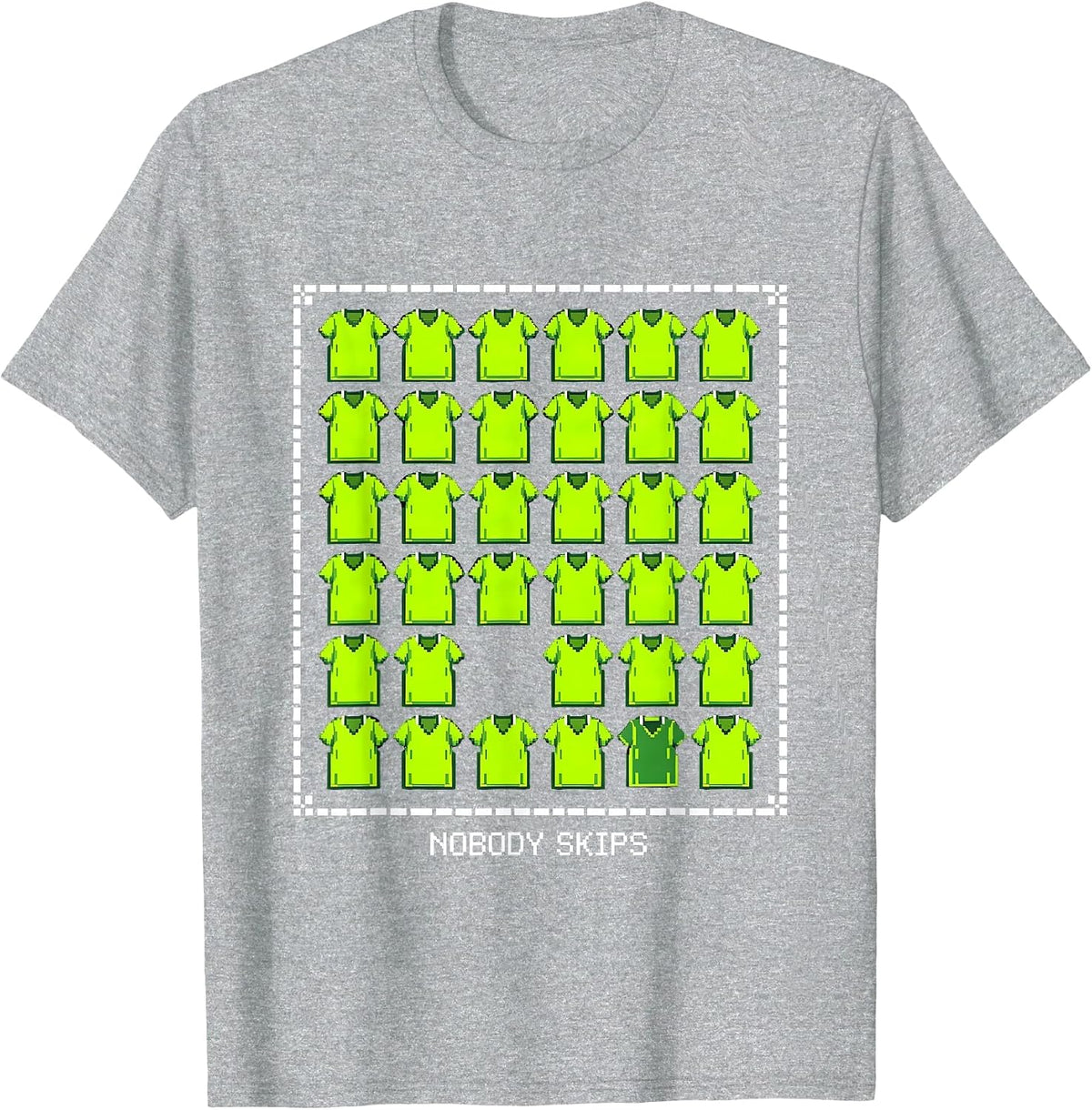 Men's Nobody Skips Funny PE Teacher Appreciation Gym Class Humor T-Shirt - Heather Grey