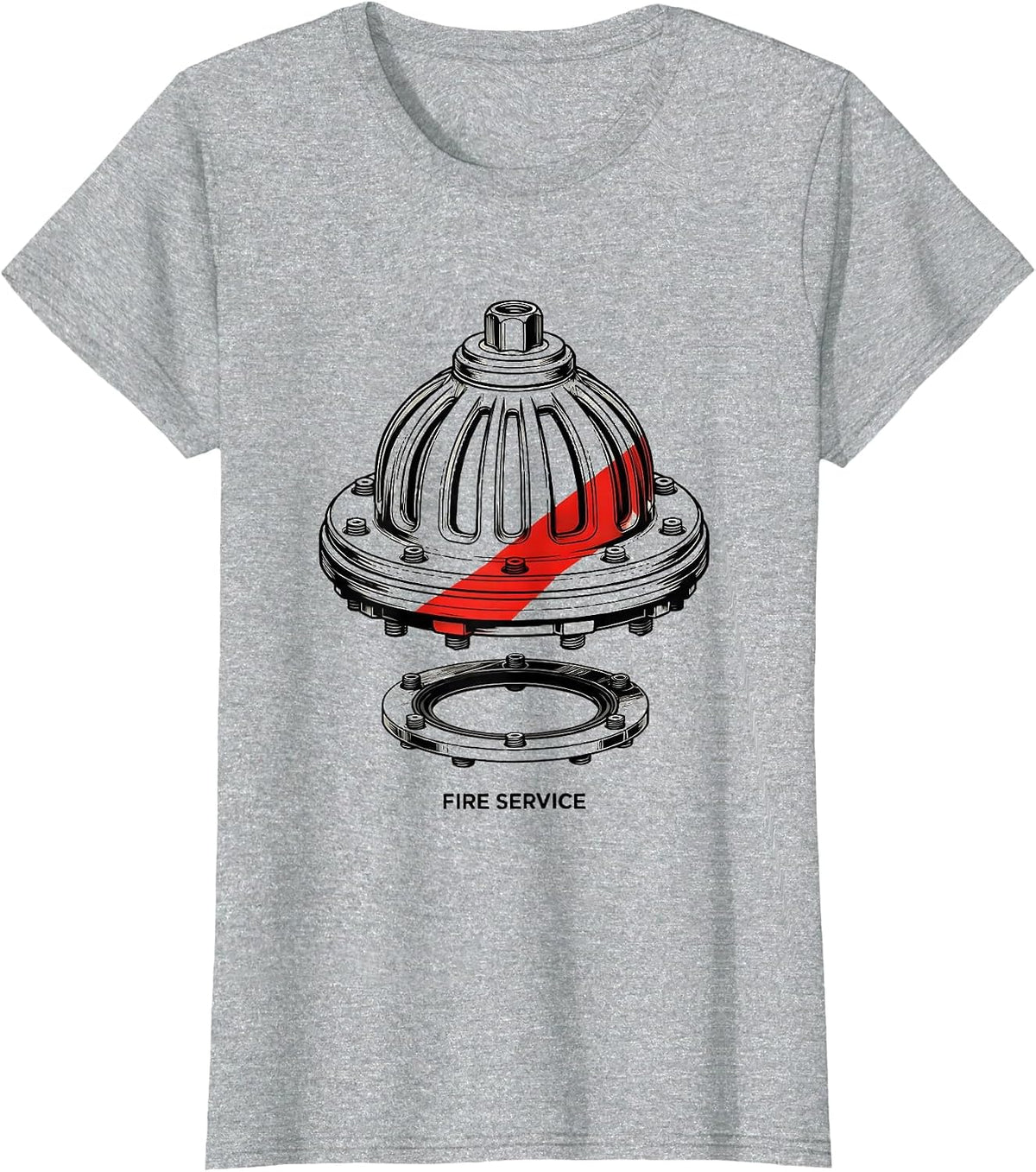 Fire Service Funny Firefighter Humor Fire Department Gift T-Shirt - Heather Grey