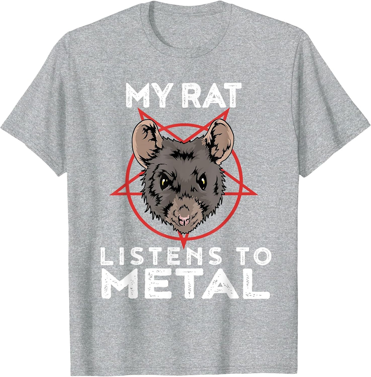 Metal Rat Funny Goth and Heavy Metal Animal T-Shirt - Heather Grey