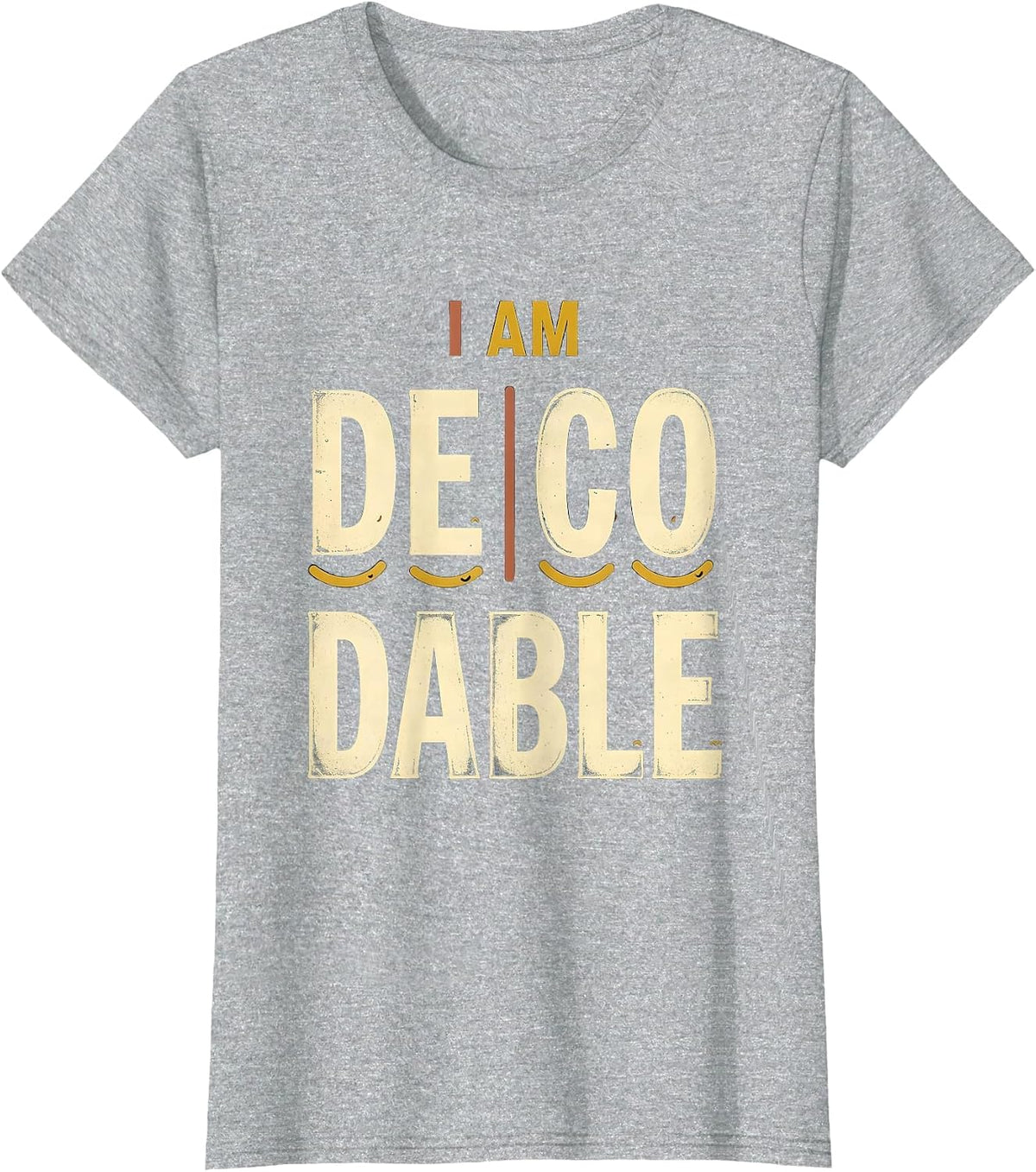 I Am Decodable Vintage Structured Literacy Reading Teacher T-Shirt - Heather Grey