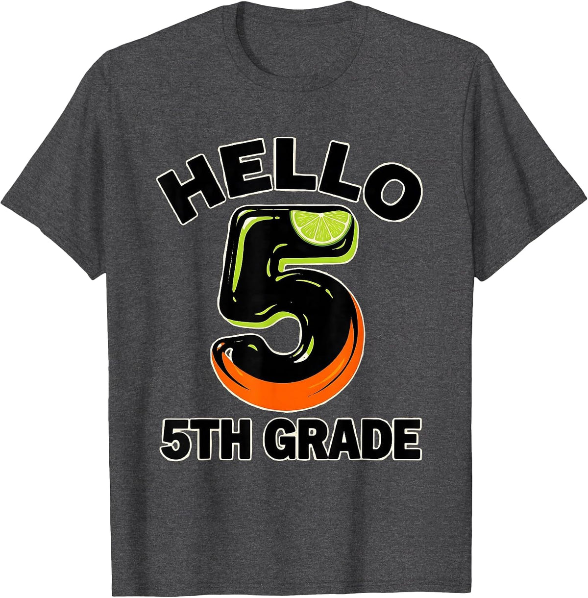 Hello 5th Grade Groovy Back To School First Day of Fifth T-Shirt - Dark Heather Grey