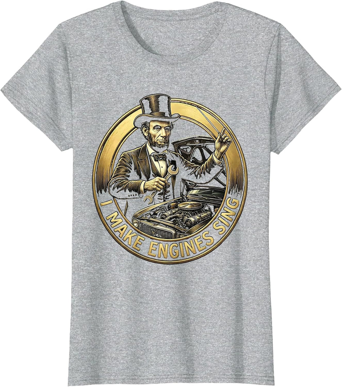 Women's I Make Engines Sing Mechanic Pride Design T-Shirt - Heather Grey