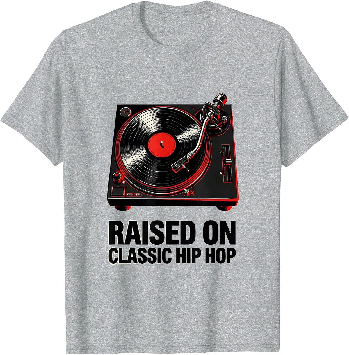 Men's Raised On Classic Hip Hop Nostalgic Old School Hip Hop Fan T-Shirt - Heather Grey