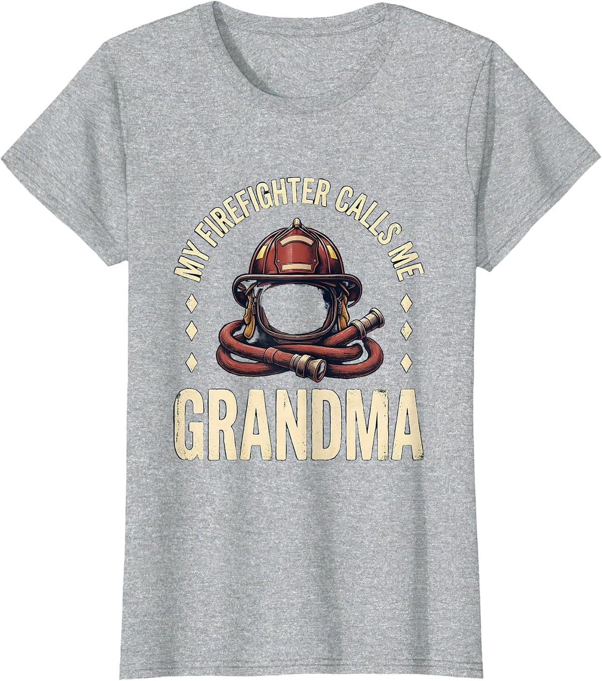 My Firefighter Calls Me Grandma Vintage Firefighter Parent T-Shirt - Heather Grey