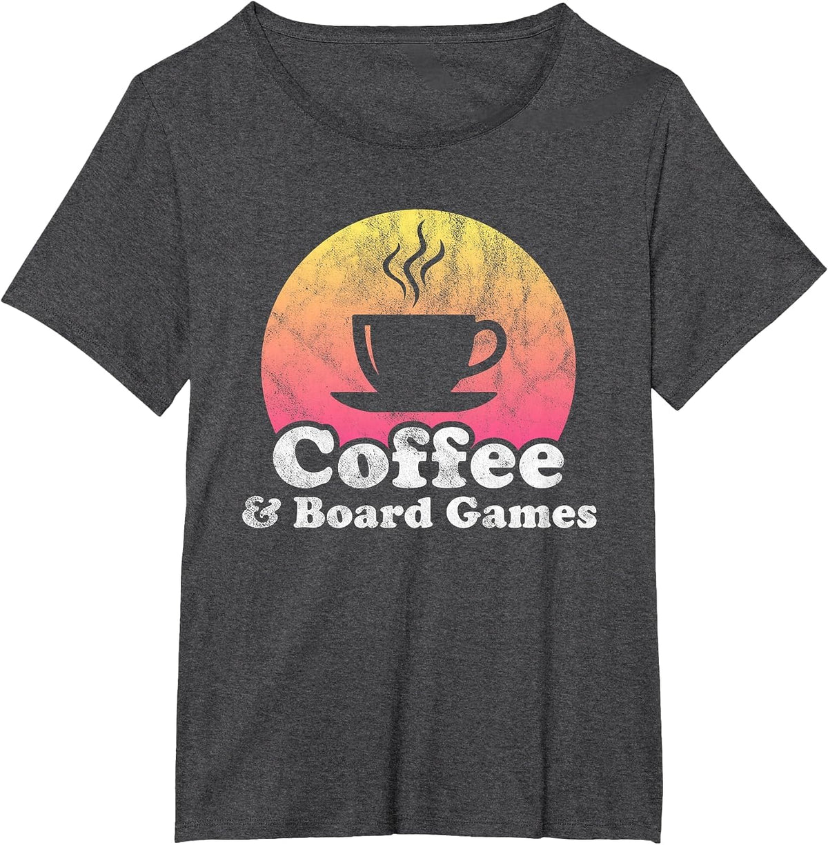 Coffee and Board Games T-Shirt - Dark Heather Grey