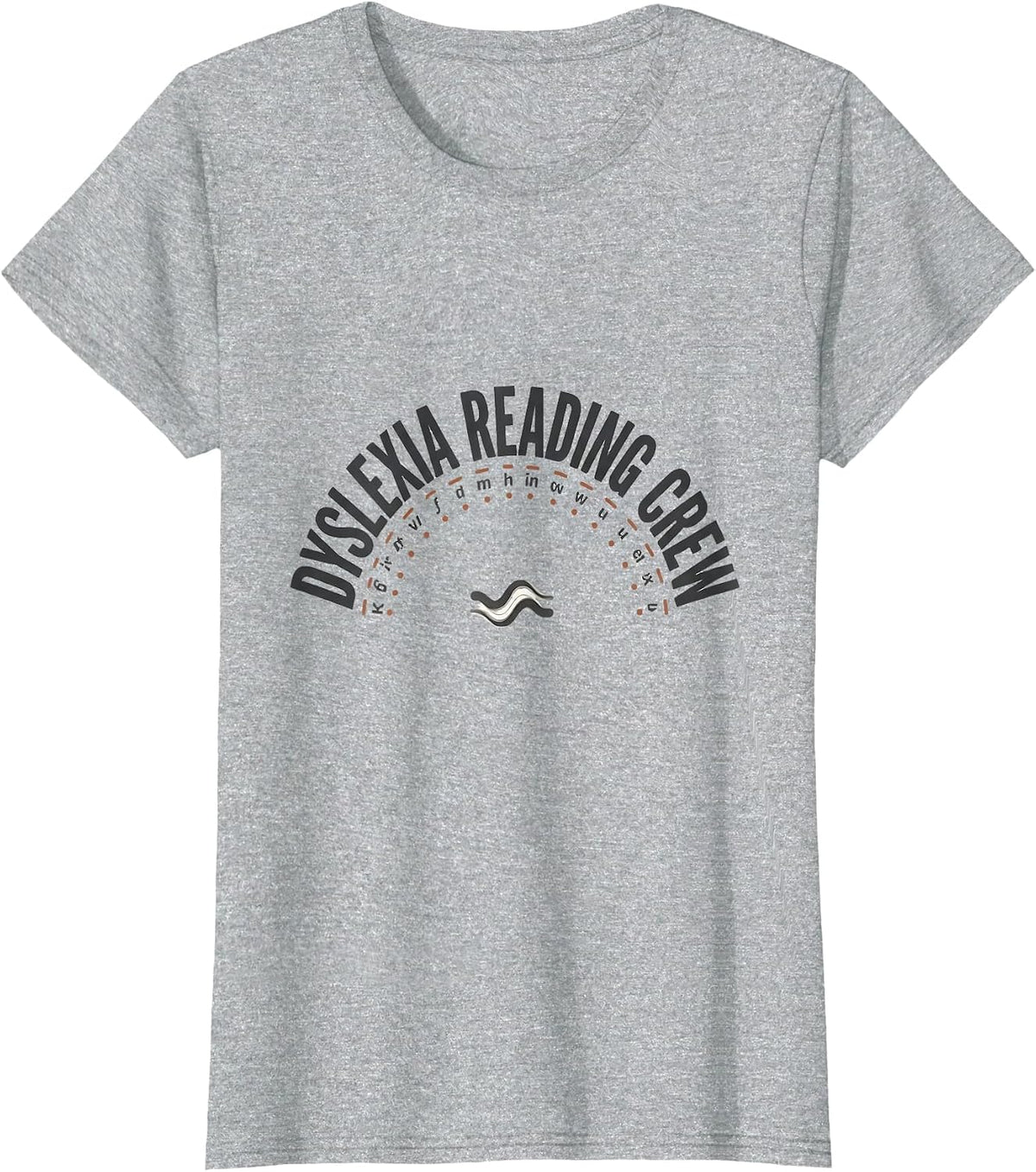 Women's Dyslexia Reading Crew Funny Dyslexia Teacher Crew Awareness T-Shirt - Heather Grey