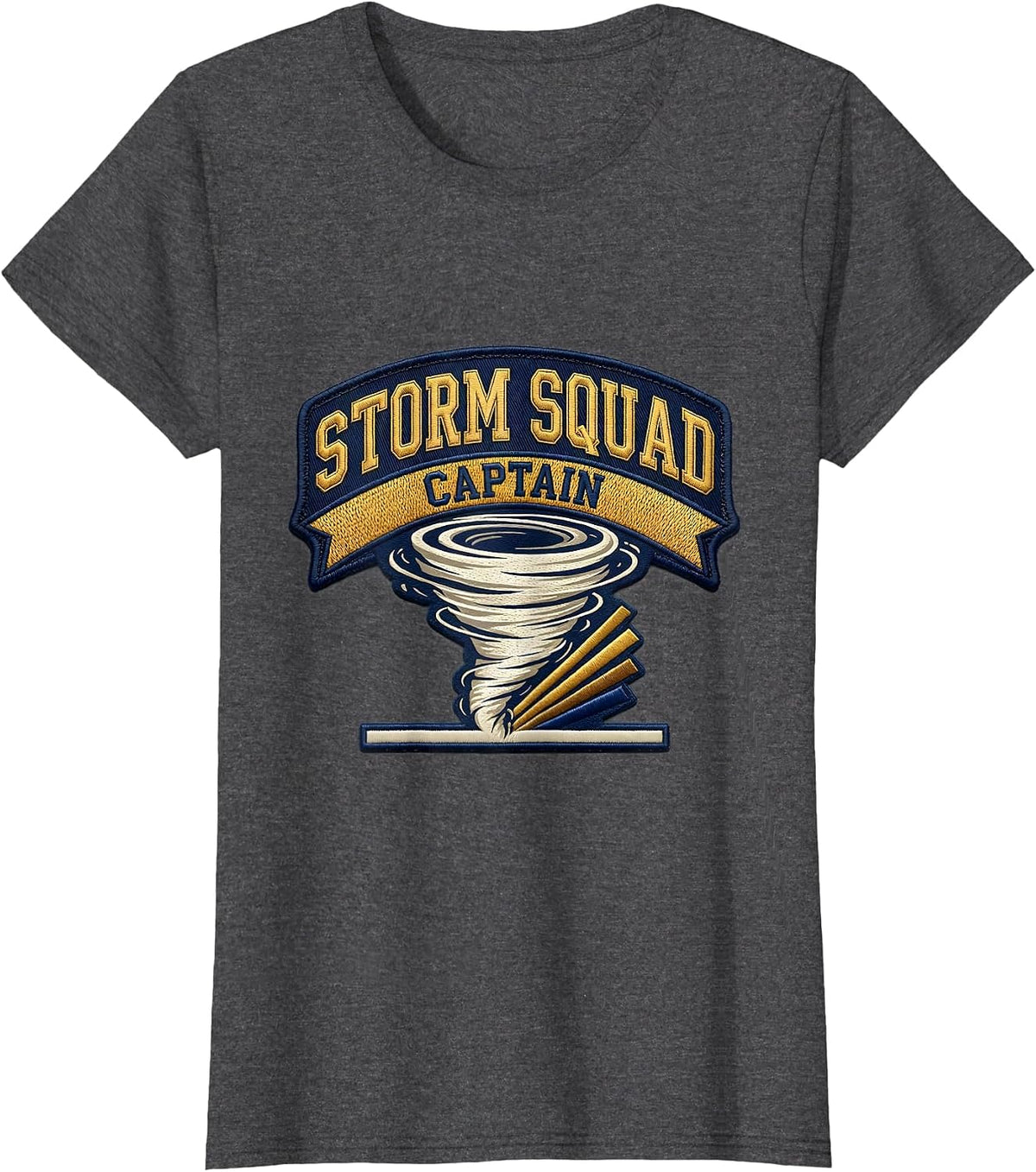 Women's Storm Squad Captain Sports Tornado Chaser Weather Enthusiast T-Shirt - Dark Heather Grey