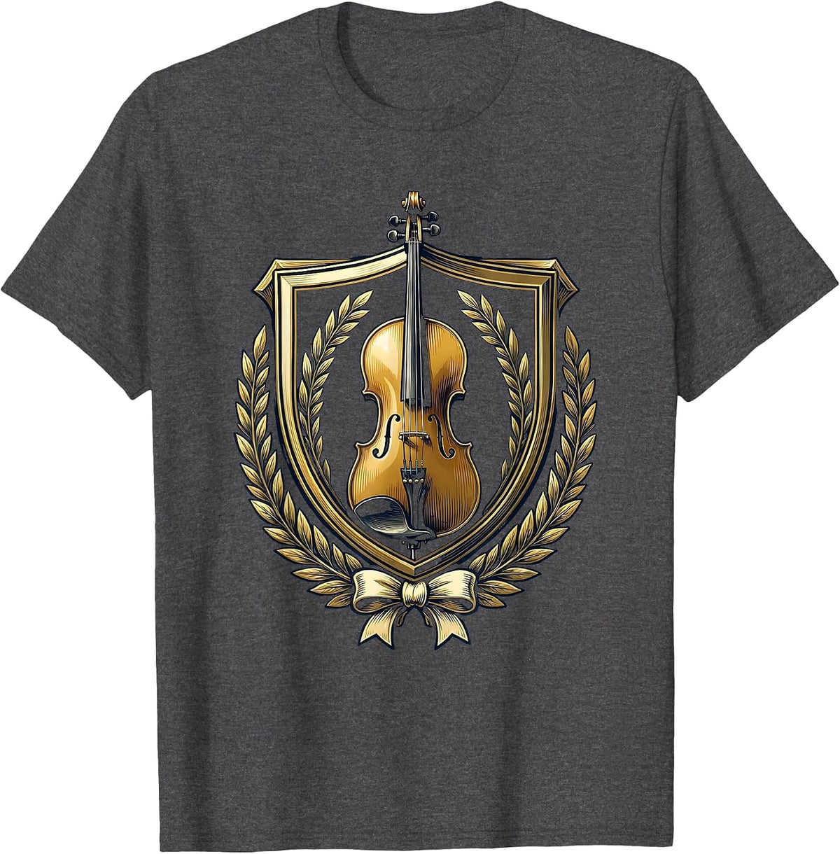 Cello Spotlight Music Teacher Illustration T-Shirt - Dark Heather Grey