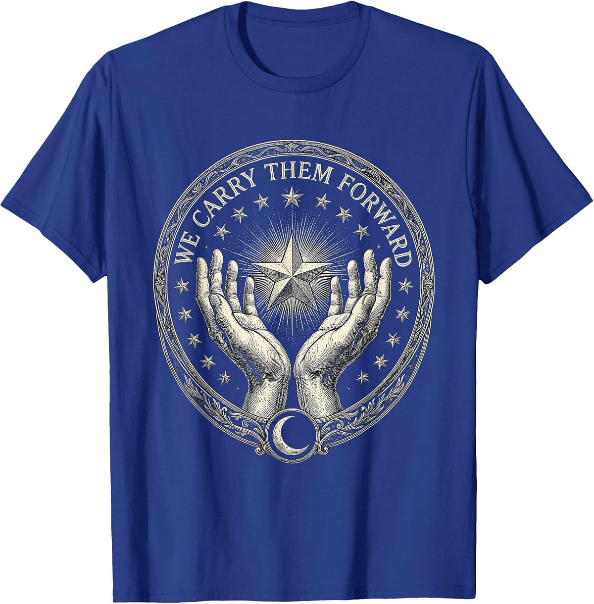 We Carry Them Forward September 11 Memorial Design T-Shirt - Royal Blue