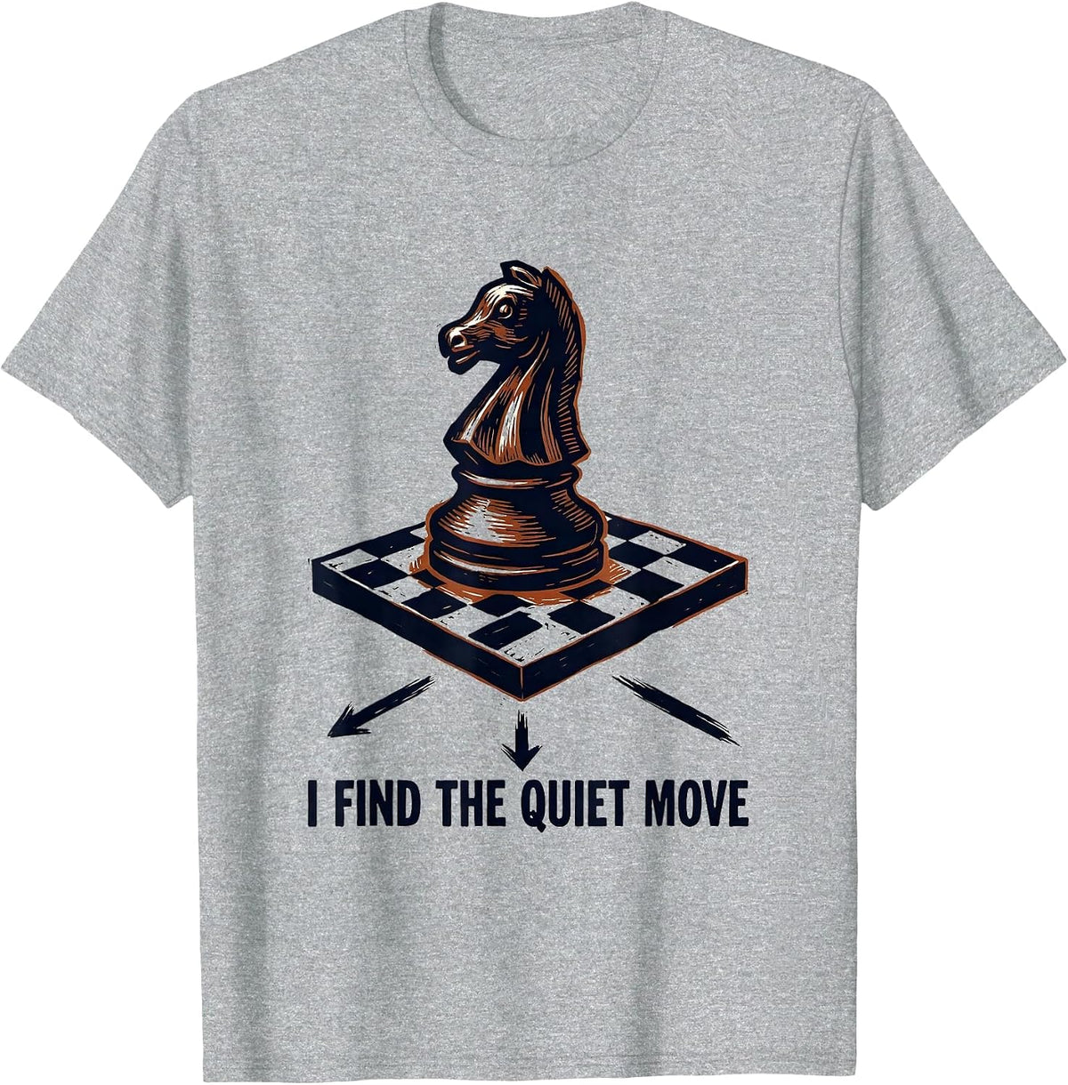 Men's I Find The Quiet Move Funny Chess Player Humor Vintage T-Shirt - Heather Grey