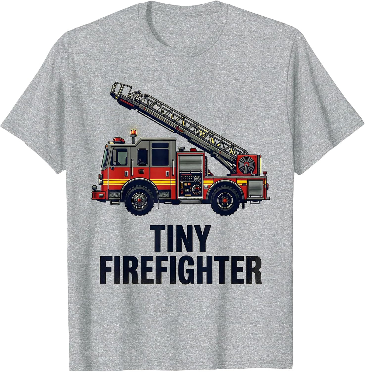 Men's Tiny Firefighter Cute Fire Truck Toddler Future Firefighter T-Shirt - Heather Grey