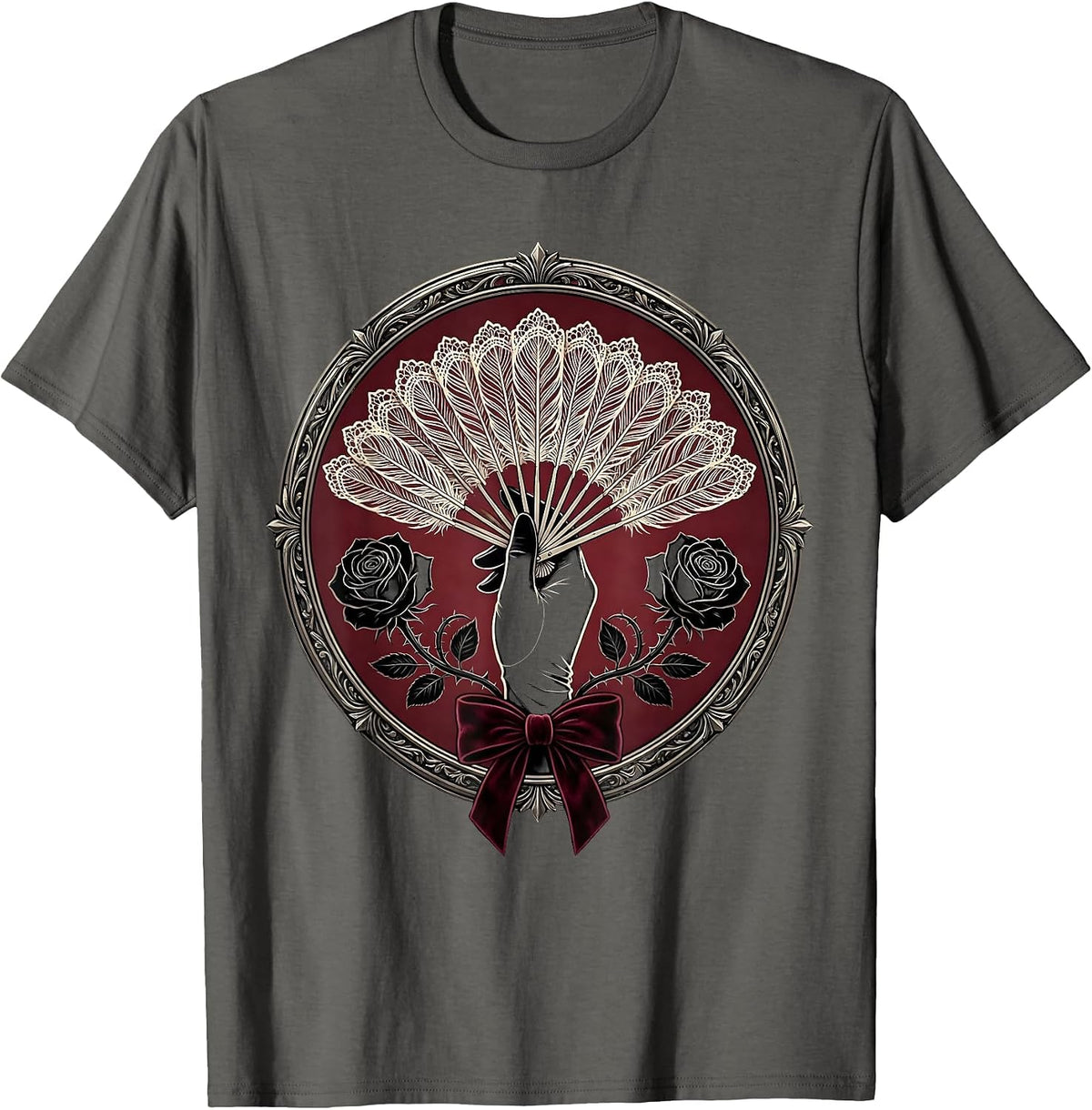 Men's Showgirl Era Feather Fan Gloved Hand Graphic T-Shirt - Asphalt Grey