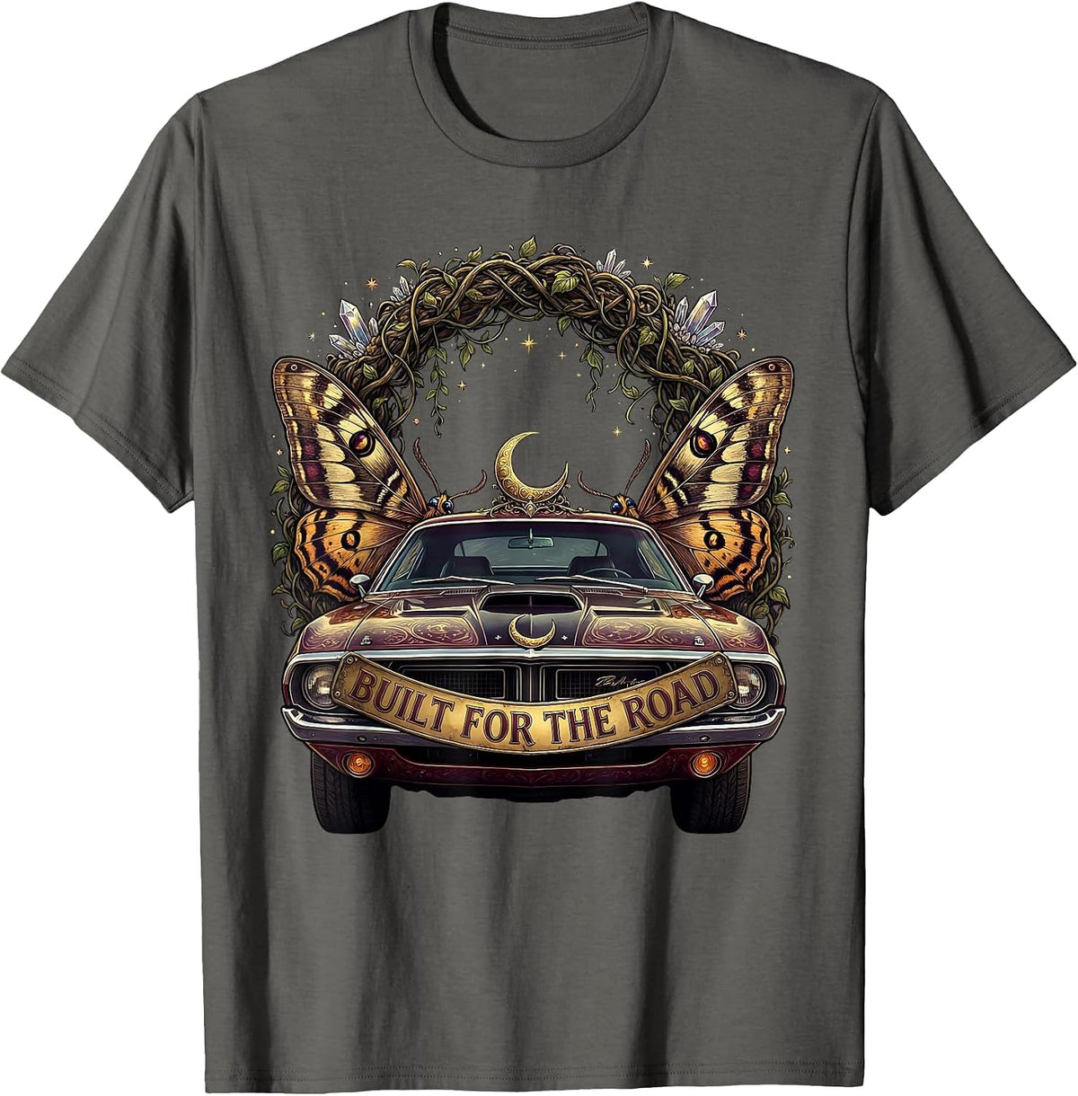 Men's Built for the Road Car Enthusiast Design T-Shirt - Asphalt Grey