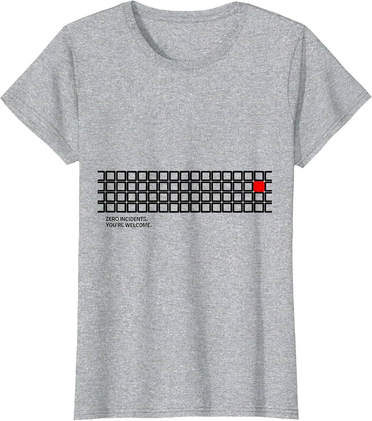 Women's Zero Incidents You're Welcome Funny Cybersecurity IT T-Shirt - Heather Grey
