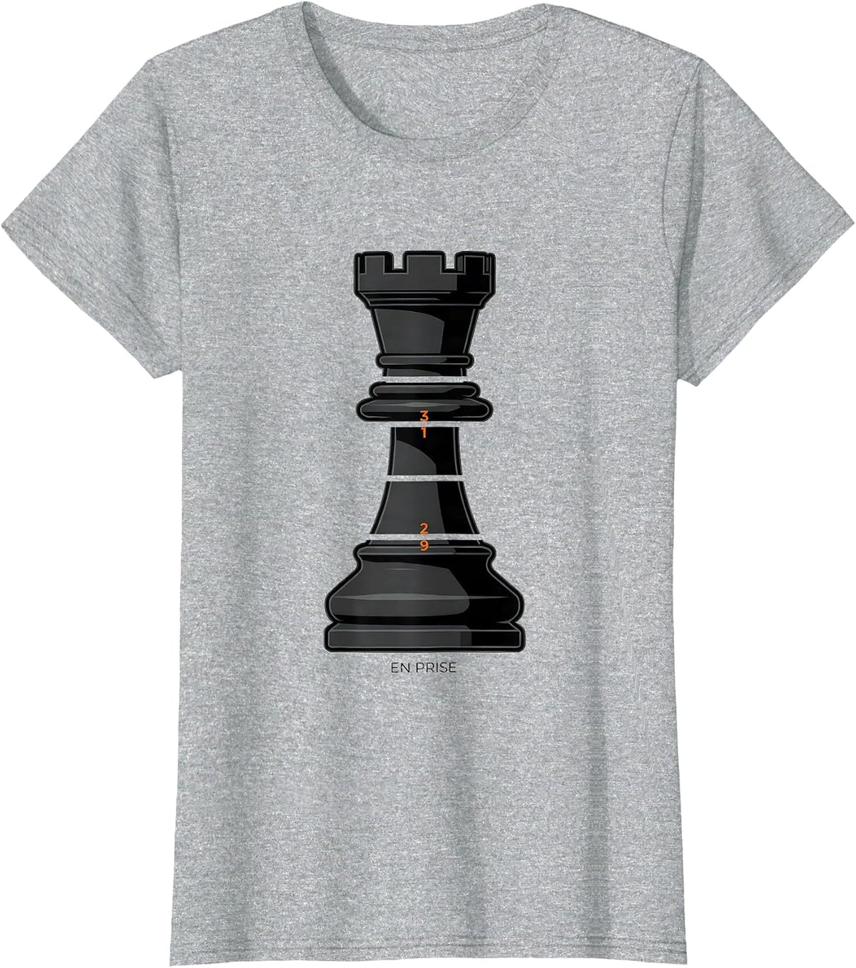 En Prise Exploded View Chess Lover Gift Board Game Humor T-Shirt - Heather Grey