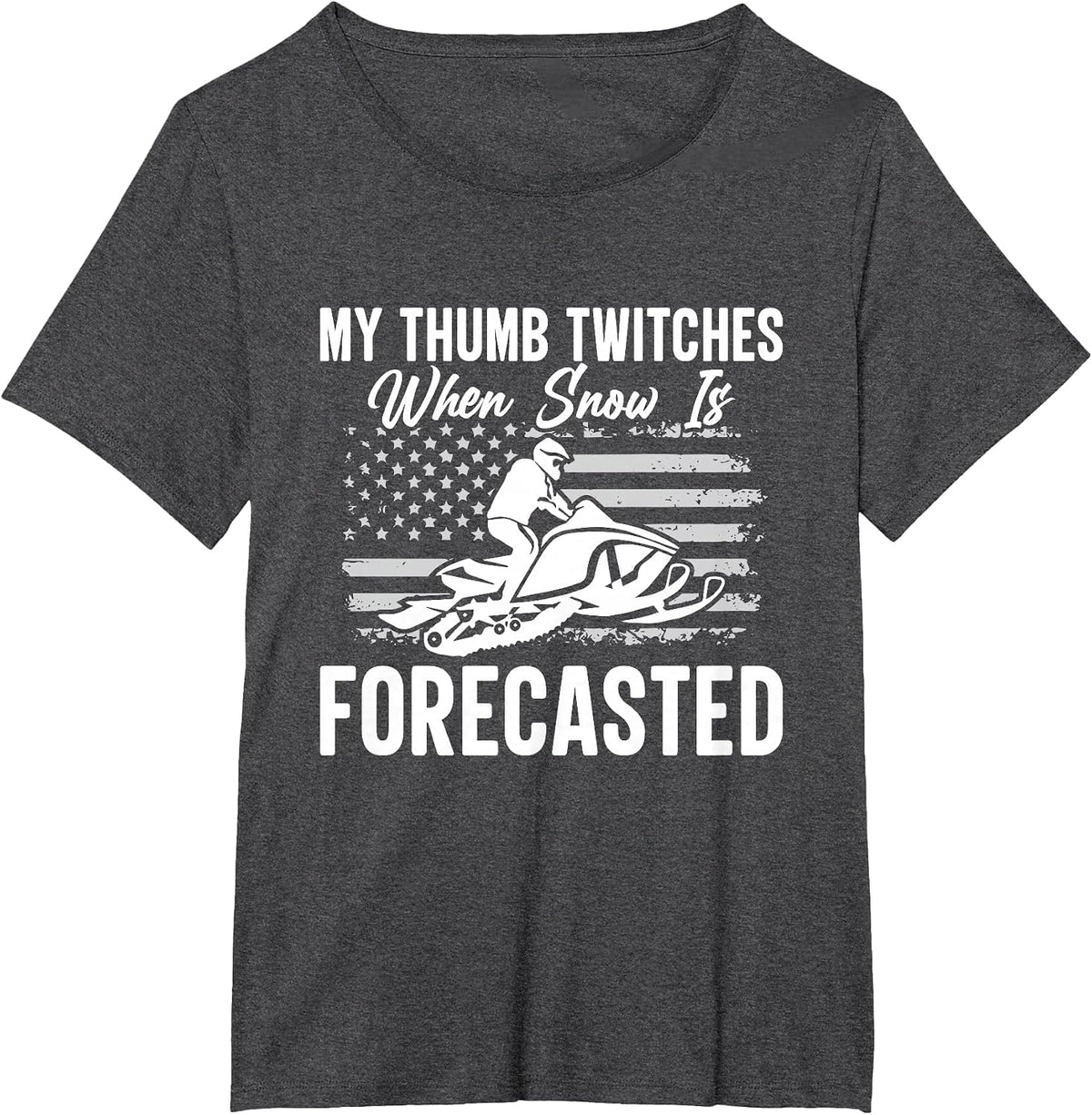 Funny Snowmobile Art for Men Women Snow Mobile Snowmobiling T-Shirt - Dark Heather Grey