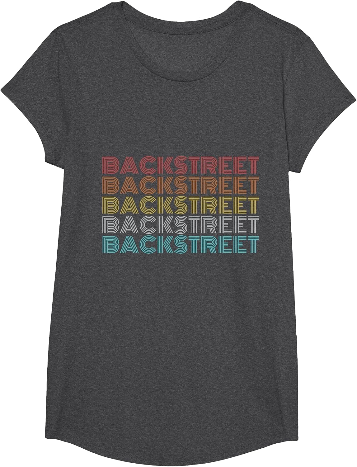 Retro Vintage Backstreet T-Shirt - Girls Dark Heather Grey