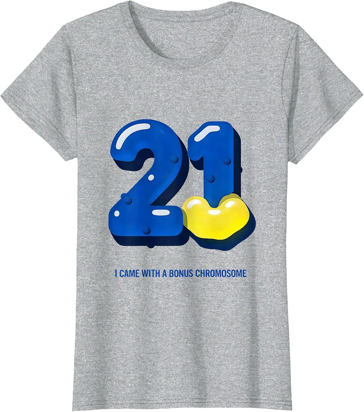 I Came With A Bonus Chromosome Heartfelt Down Syndrome T-Shirt - Heather Grey