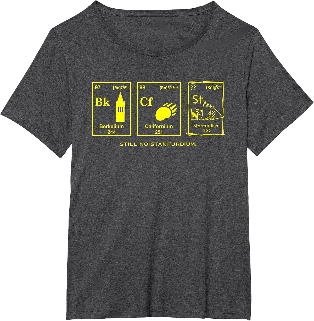 Still No Stanfurdium Chemistry T-Shirt - Dark Heather Grey