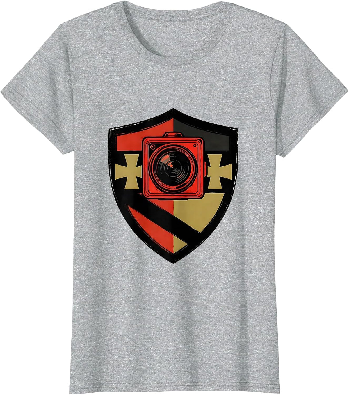 Sealed Shield Badge Firefighter Thermal Camera Tribute T-Shirt - Heather Grey