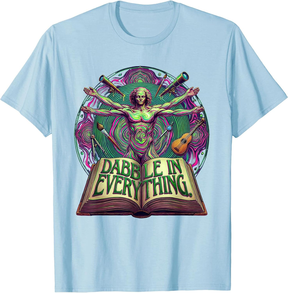 Men's Dabble in Everything Renaissance Man Design T-Shirt - Baby Blue
