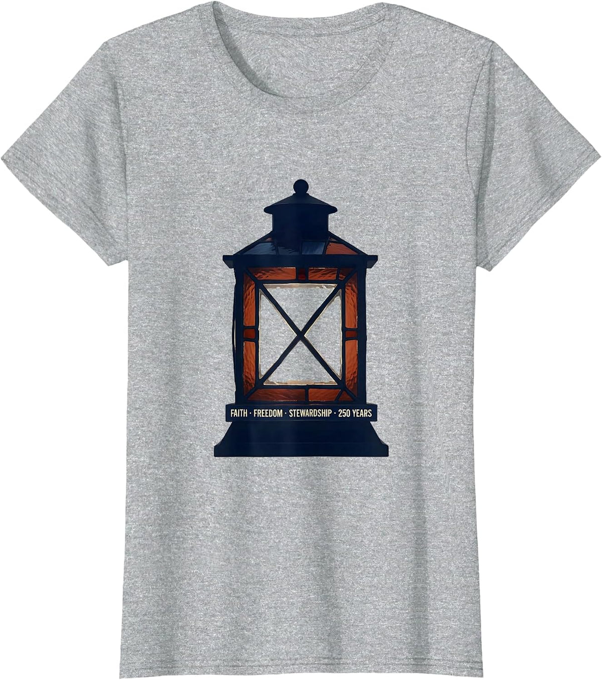Faith Freedom Stewardship 250 Years Patriotic T-Shirt - Heather Grey
