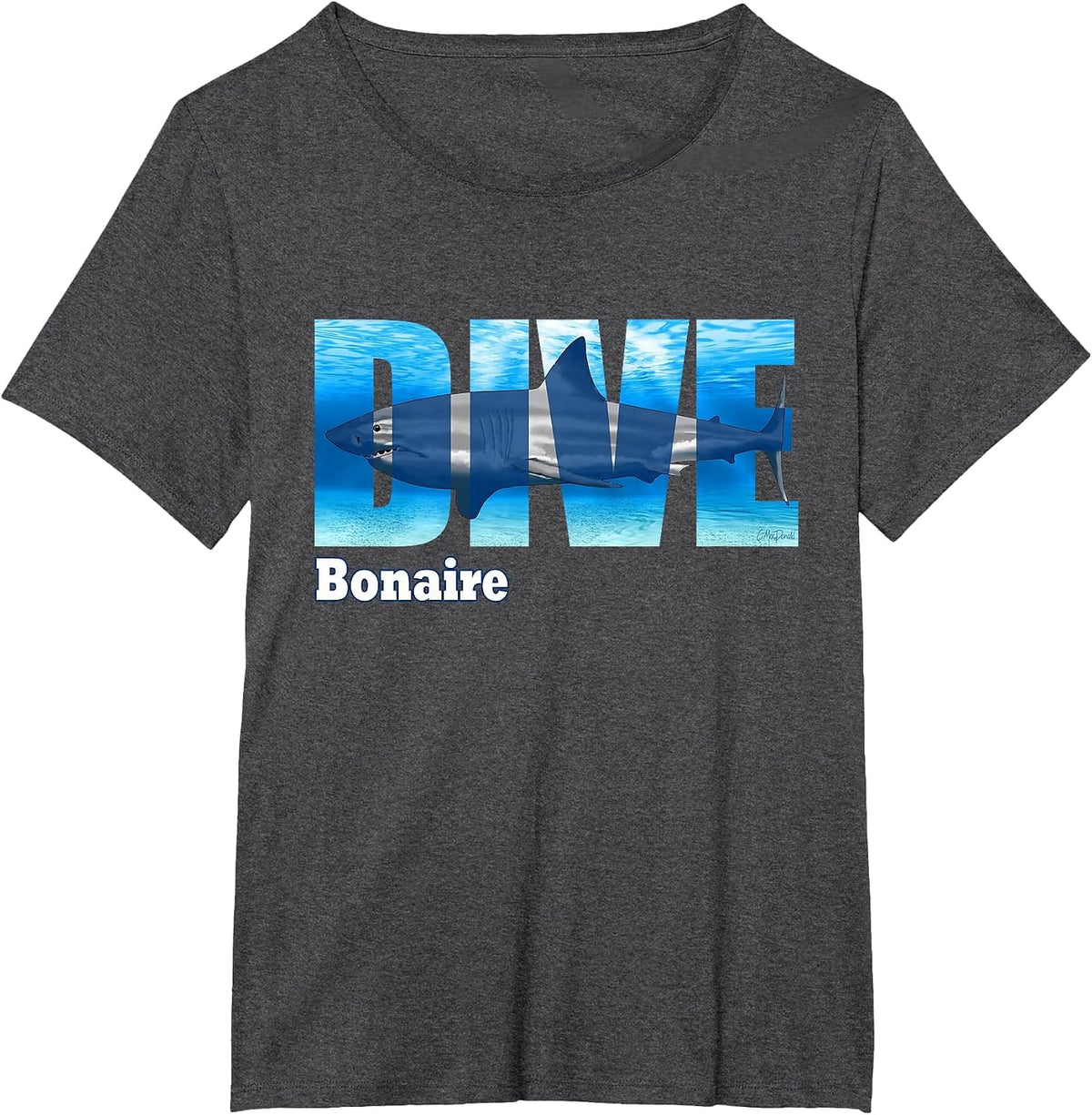 Dive Bonaire Scuba Diving Snorkeling T-Shirt - Dark Heather Grey
