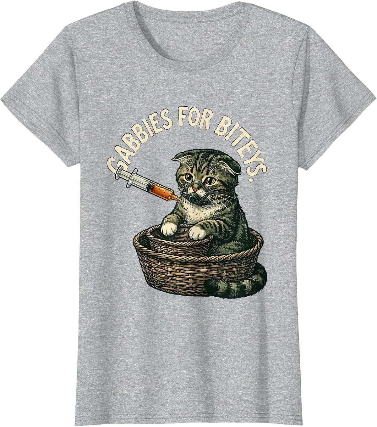 Women's Gabbies For Biteys Vintage Vet Tech Halloween Veterinary T-Shirt - Heather Grey