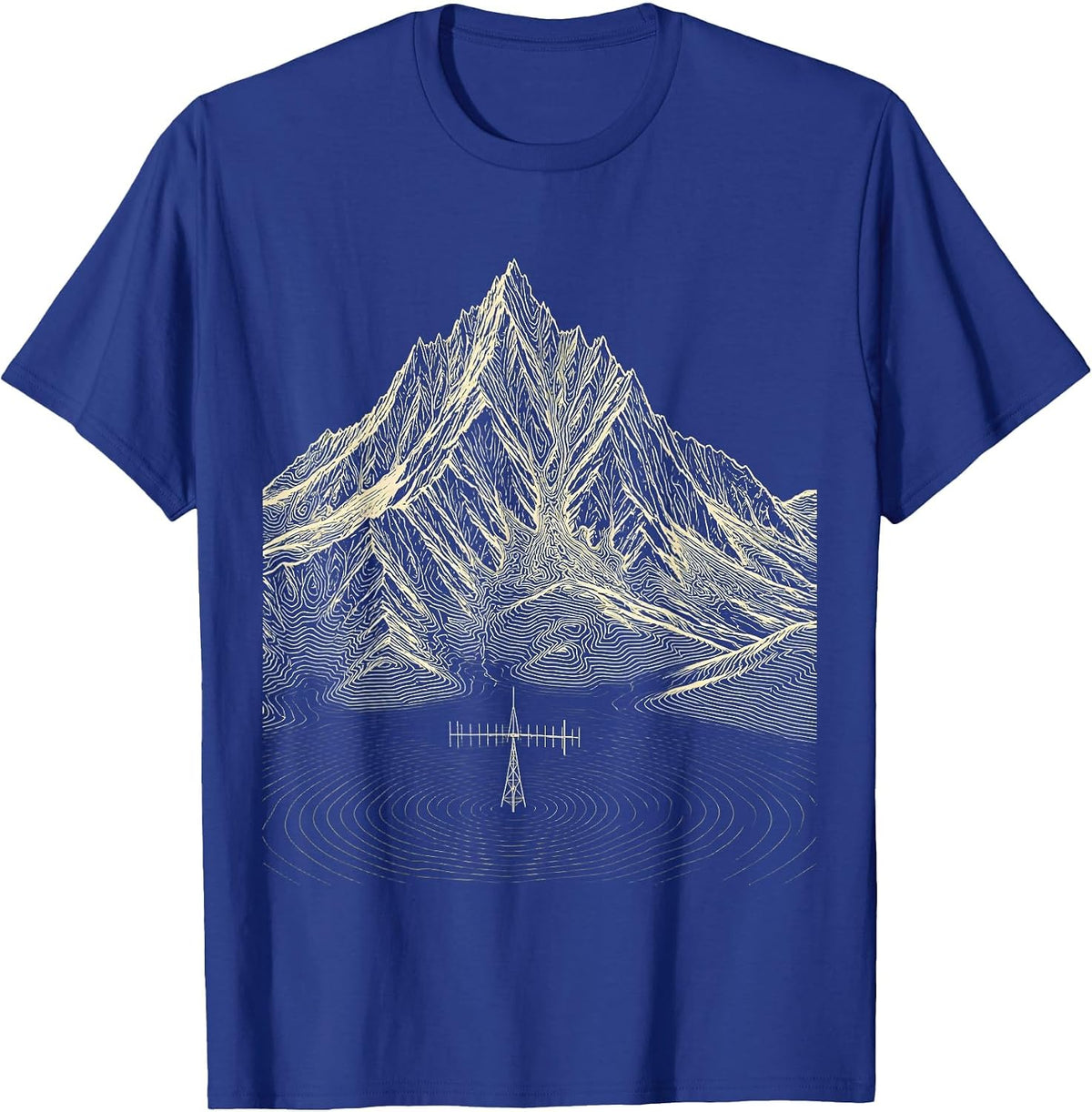 Peak Terrain Topographic Contour Map Ham Radio Operator T-Shirt - Royal Blue